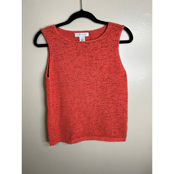 Pursuits LTD. Women’s orange sleeveless knit sweater size medium M - Picture 1 of 3